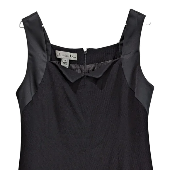 VINTAGE Christian Dior Black Mixed Dress 14 - Picture 3 of 5